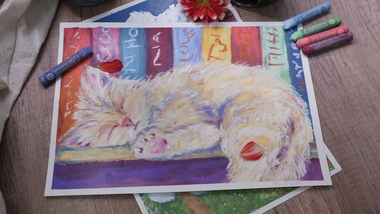 ART WORKSHOP OIL PASTEL PAINTING "MELTED THOUGHTS"